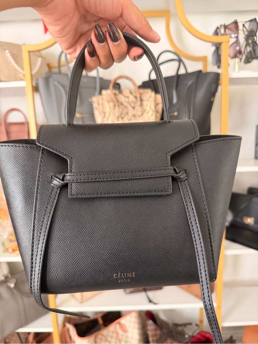 Small Black Leather Top-Handle Bag *Inspo Piece*